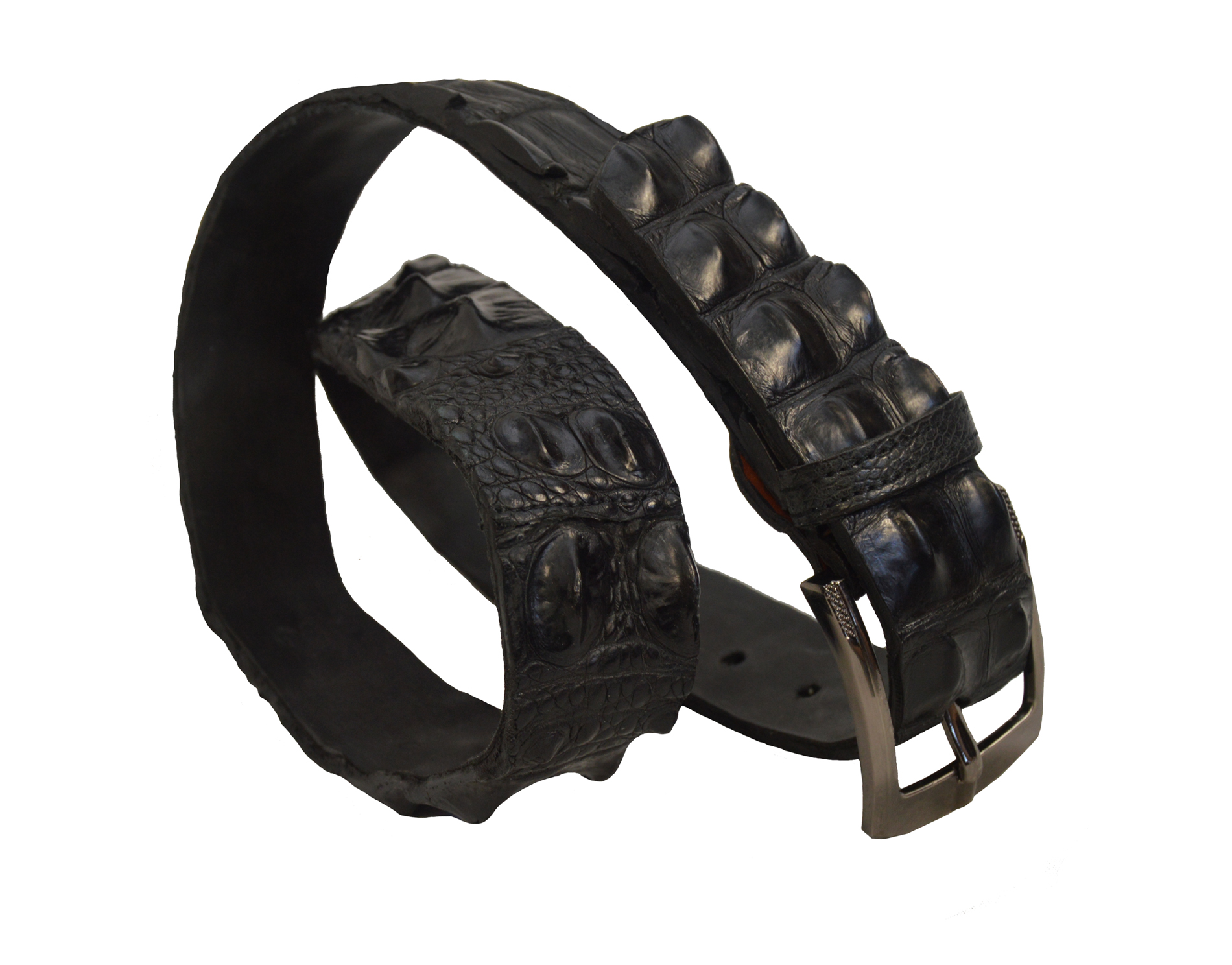 Elegance Redefined: Black Crocodile Wrapped Belt